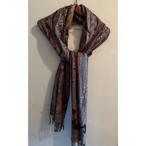 Scarf, Collection 18 brown paisley